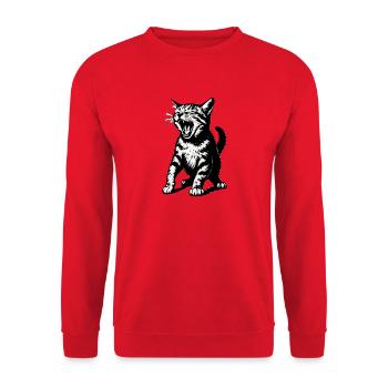 Dessin au trait du chat noir en colère - Sweat-shirt Unisexe - rouge - Devant - Alina (178cm) & Michal (187cm)