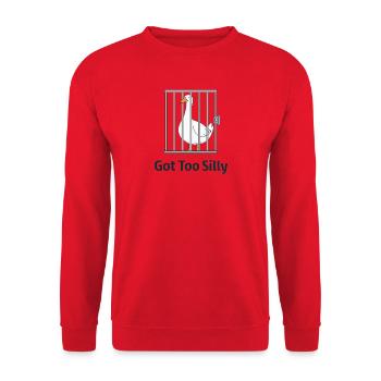 Goose – Wurde zu albern - Unisex Pullover - Rot - Vorne - Alina (178cm) & Michal (187cm)