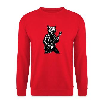 Cat Rocker avec guitare - Sweat-shirt Unisexe - rouge - Devant - Alina (178cm) & Michal (187cm)
