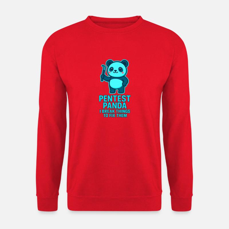 Pentest Panda: Fehler fixen - Unisex Pullover - Rot
