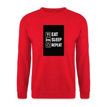 Eat sleep repeat - Unisex Sweatshirt - red - Front - Alina (178cm) & Michal (187cm)