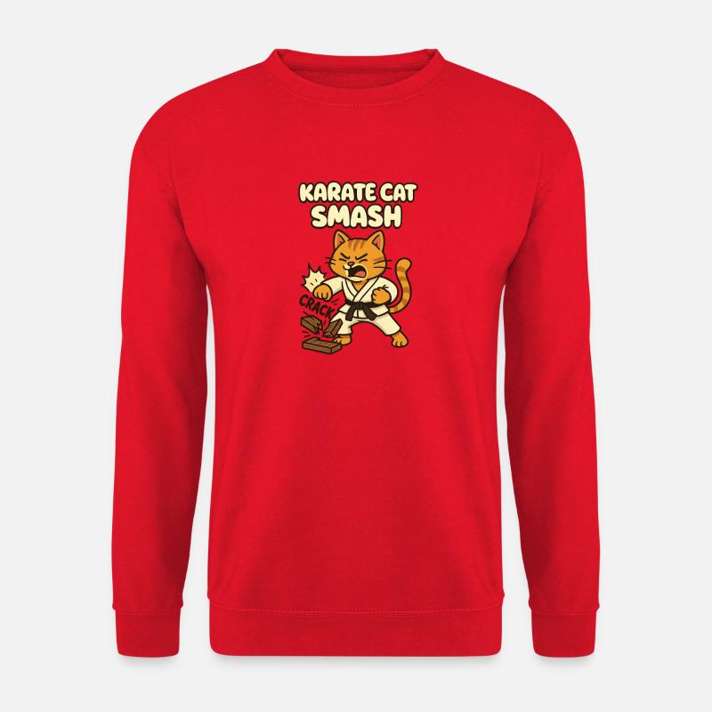 Karate Katze Smash - Unisex Pullover - Rot