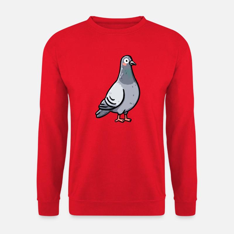 Verspieltes Taubenporträt - Unisex Pullover - Rot