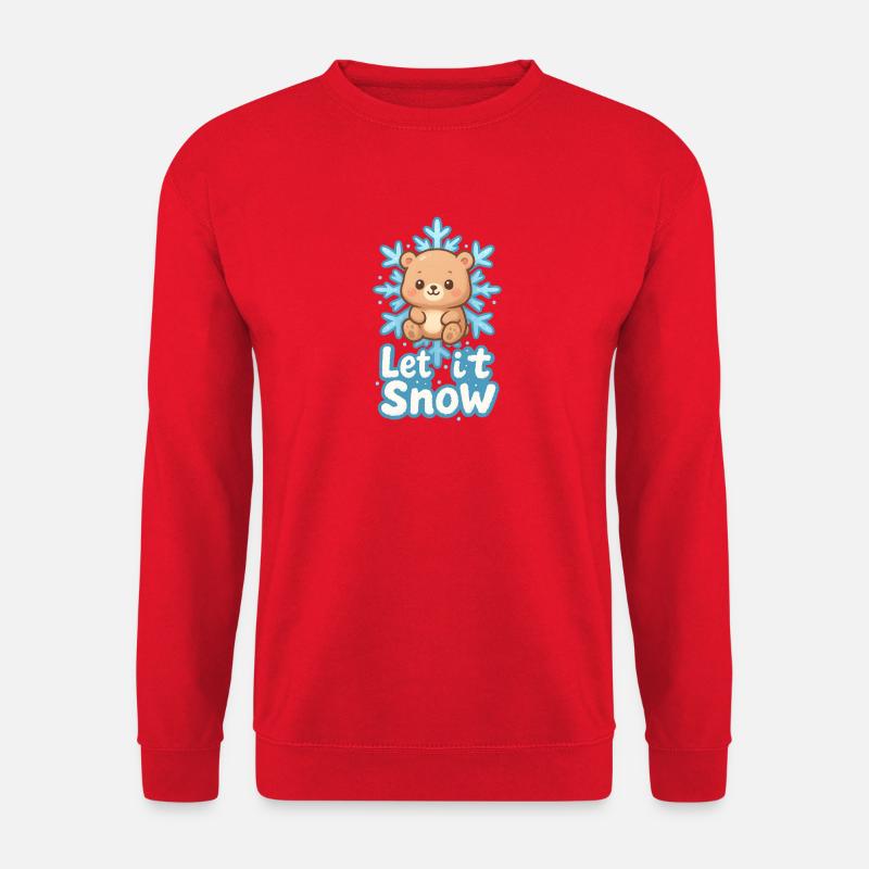 Winterbär Let It Snow - Unisex Pullover - Rot
