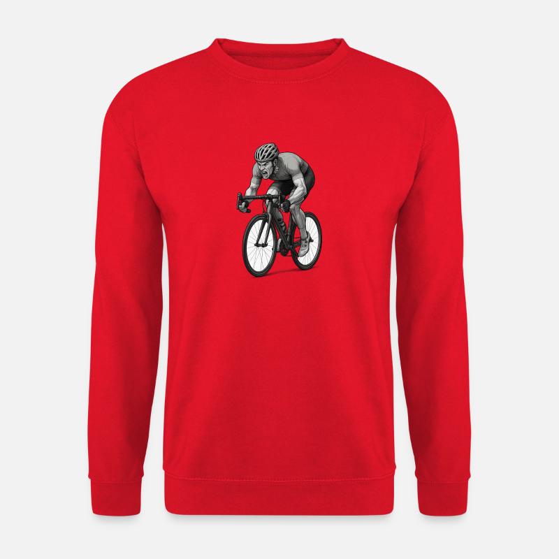 Rennrad Sprinter Comic Illustration - Unisex Pullover - Rot