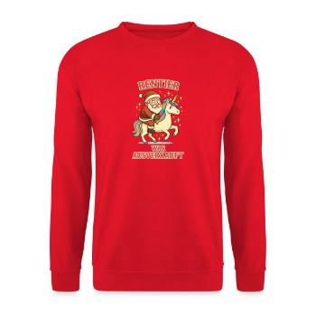 Reindeer unicorn was sold out - Unisex Sweatshirt - red - Front - Alina (178cm) & Michal (187cm)