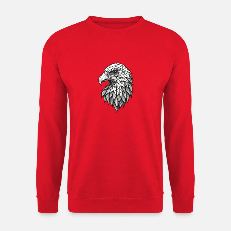 Geometrischer Adlerkopf – Linienkunst - Unisex Pullover - Rot