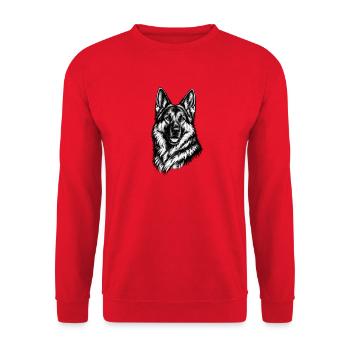 Illustration de chien de berger – Chien dessinant artistique - Sweat-shirt Unisexe - rouge - Devant - Alina (178cm) & Michal (187cm)