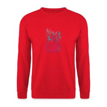 Neon Dragon's Line in Gradient - Unisex Sweatshirt - red - Front - Alina (178cm) & Michal (187cm)