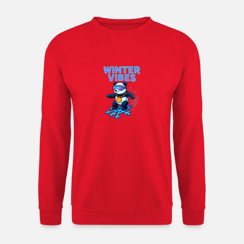 Winter Vibes Panda Neon - Unisex Pullover - Rot