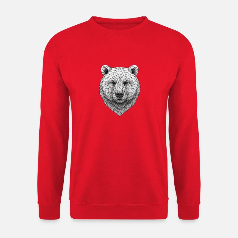 Geometrischer Bärenkopf - Unisex Pullover - Rot