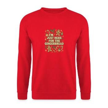 I'm just here for the gingerbread - Unisex Pullover - Rot - Vorne - Alina (178cm) & Michal (187cm)