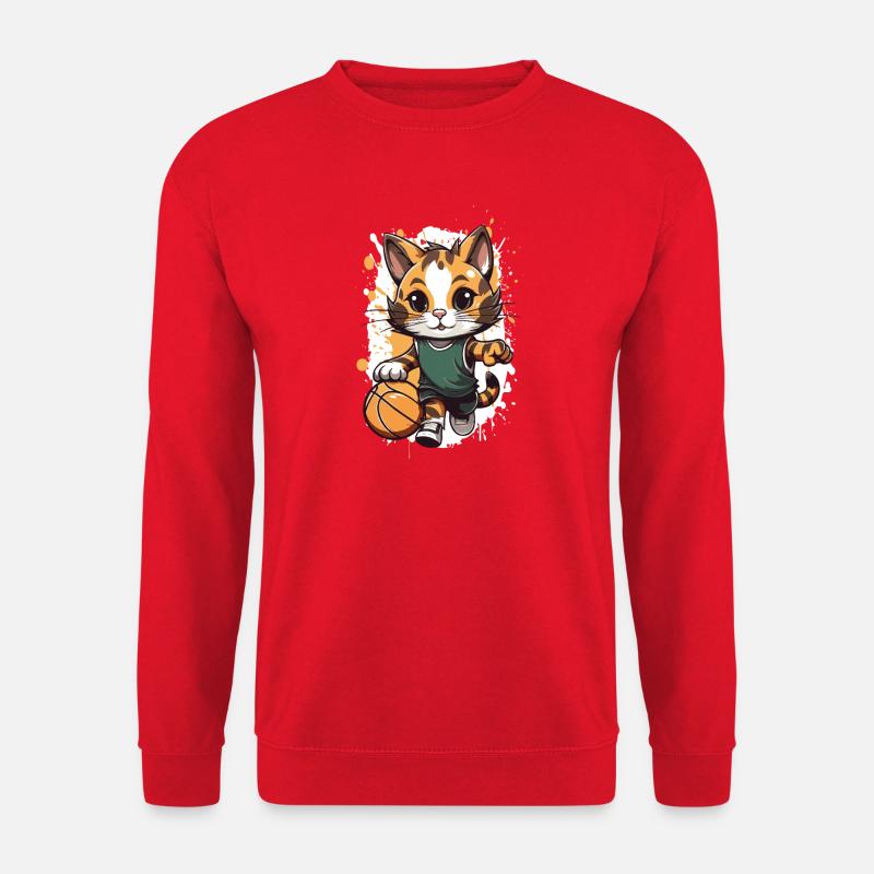 Kätzchen im Basketballspiel - Unisex Pullover - Rot