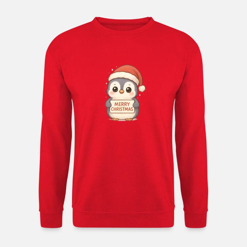 Ugly Christmas Pinguin Weihnachtsgeschenk - Unisex Pullover - Rot