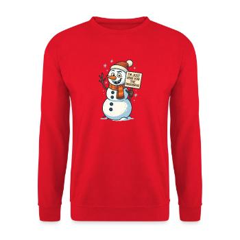 Lebkuchenmann Lebkuchen Lebkuchenmänner Geschenk - Unisex Pullover - Rot - Vorne - Alina (178cm) & Michal (187cm)