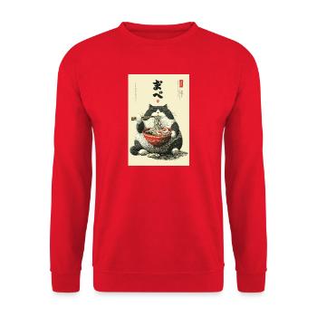 Festin de chats ramen - Sweat-shirt Unisexe - rouge - Devant - Alina (178cm) & Michal (187cm)