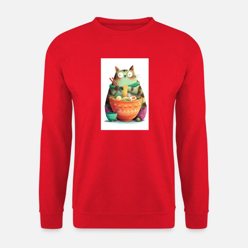 Ramen Cat Feast - Unisex Sweatshirt - red