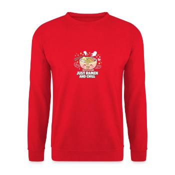Ramen et Chill - Sweat-shirt Unisexe - rouge - Devant - Alina (178cm) & Michal (187cm)