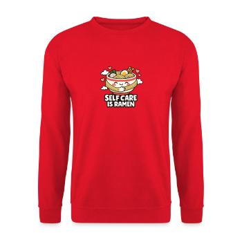 Ramen Instant Noodles Self Care - Unisex Sweatshirt - red - Front - Alina (178cm) & Michal (187cm)