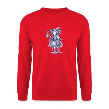 Forest Witch with Lantern - Unisex Sweatshirt - red - Front - Alina (178cm) & Michal (187cm)
