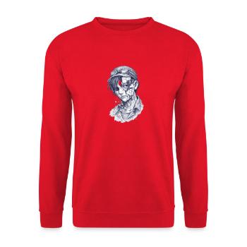 Mécanique en décomposition| Zomie Boy surréaliste - Sweat-shirt Unisexe - rouge - Devant - Alina (178cm) & Michal (187cm)