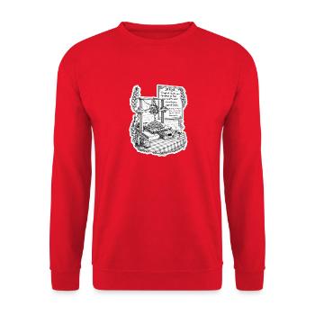 Spaghetti-3D-Drucker - Unisex Pullover - Rot - Vorne - Alina (178cm) & Michal (187cm)