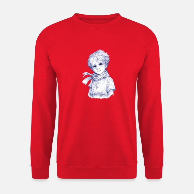 Blue pencil boy with scarf - Unisex Sweatshirt - red