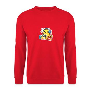 Gaming Dino - Unisex Sweatshirt - red - Front - Alina (178cm) & Michal (187cm)