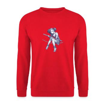 Rope acrobat in dreadpunk - Unisex Sweatshirt - red - Front - Alina (178cm) & Michal (187cm)