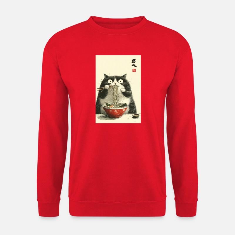 Neko Ramen Feast - Unisex Sweatshirt - red