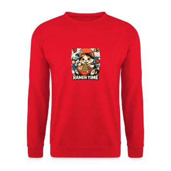 Ramen Cat - Unisex Sweatshirt - red - Front - Alina (178cm) & Michal (187cm)
