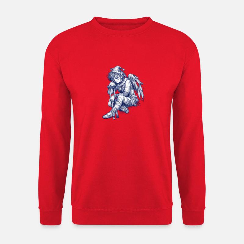 Trauriger blauer Engel - Unisex Pullover - Rot
