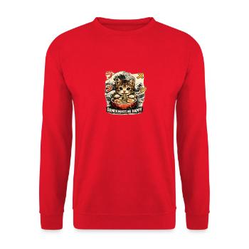 Ich brauche Ramen - Unisex Pullover - Rot - Vorne - Alina (178cm) & Michal (187cm)