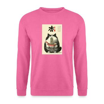 Noodle Cat Ukiyo-e Bowl - Unisex Sweatshirt - pink - Front