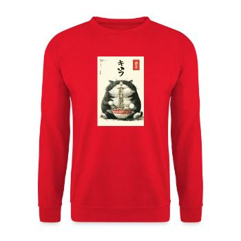 Neko Noodle Feast - Unisex Sweatshirt - red - Front - Alina (178cm) & Michal (187cm)