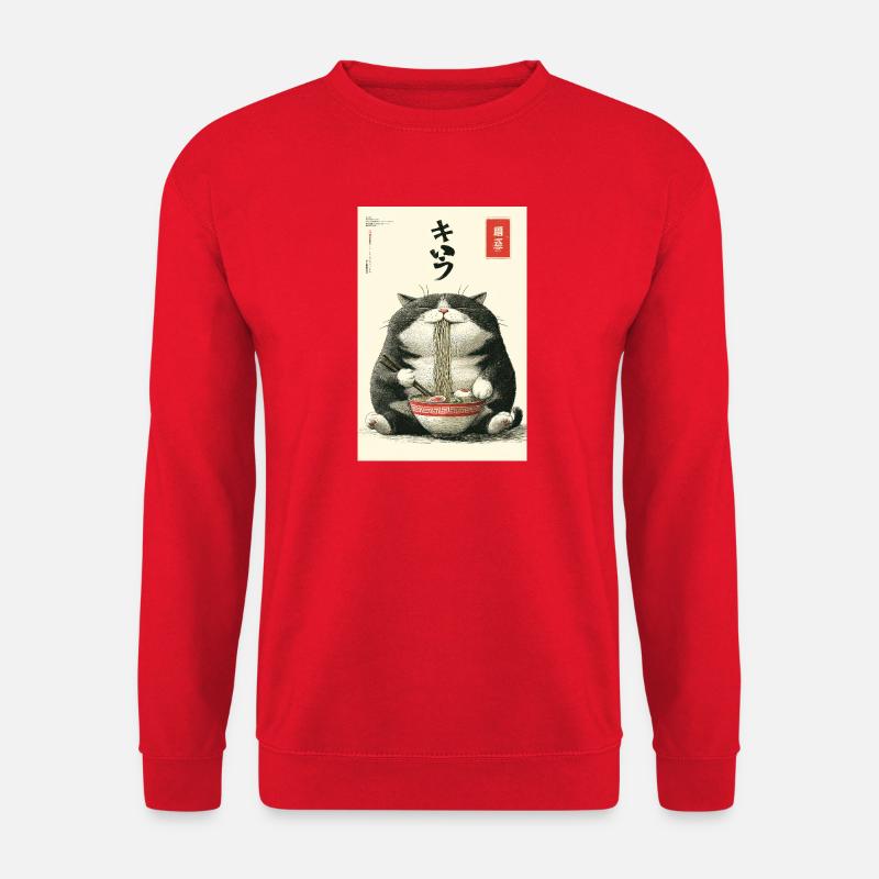 Neko Noodle Feast - Unisex Sweatshirt - red
