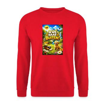 Outdoor adventure with Pup - Unisex Sweatshirt - red - Front - Alina (178cm) & Michal (187cm)