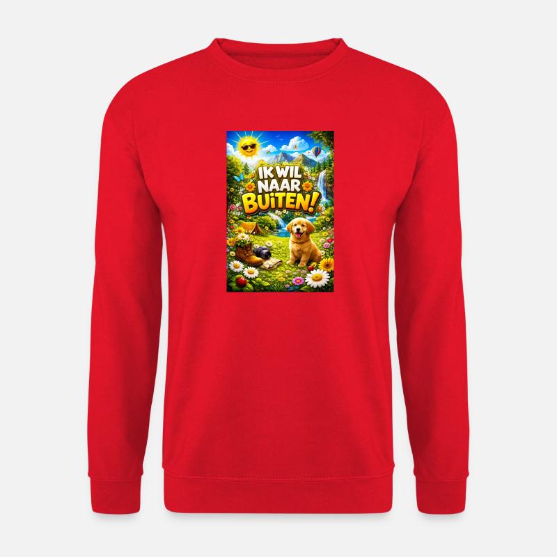 Outdoor-Abenteuer mit Pup - Unisex Pullover - Rot
