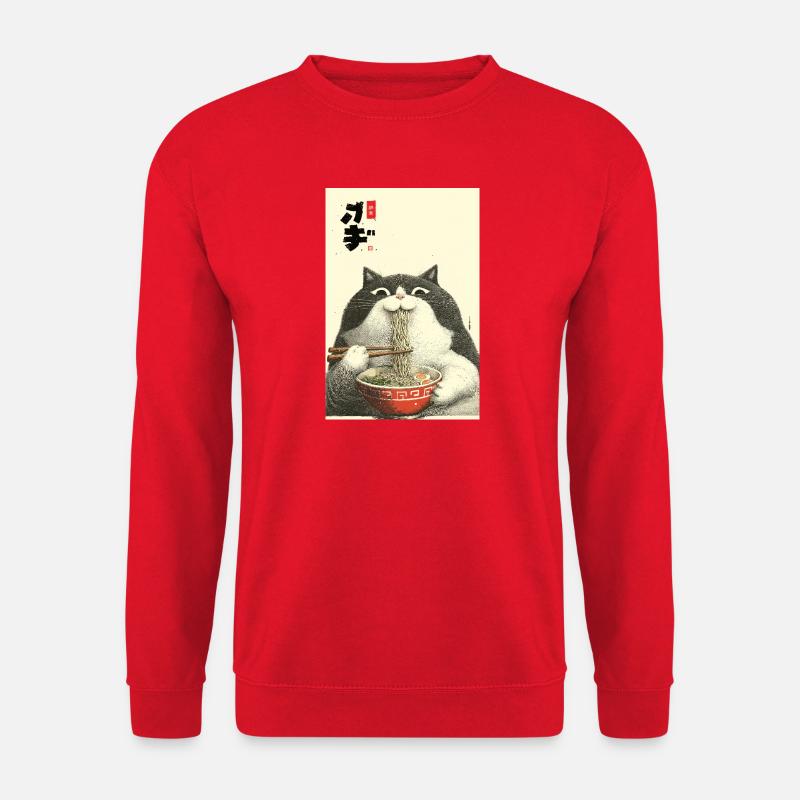 Neko Ramen Feast - Unisex Sweatshirt - red