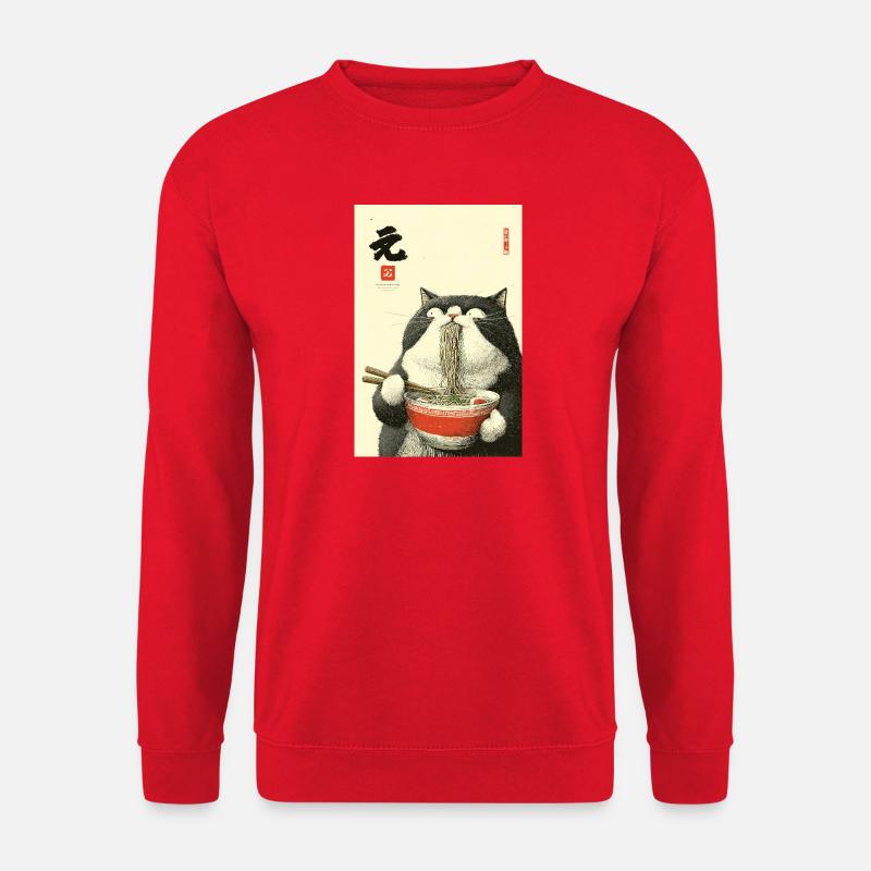 Noodle Cat Feast - Unisex Sweatshirt - red
