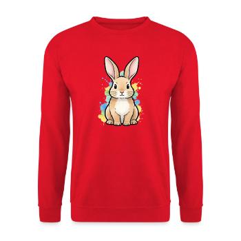 Bunny Watercolor Watercolor Art - Unisex Sweatshirt - red - Front - Alina (178cm) & Michal (187cm)