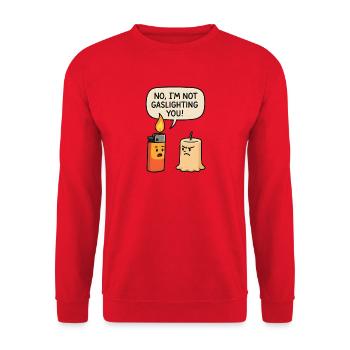 No, I'm not manipulating you - Unisex Sweatshirt - red - Front - Alina (178cm) & Michal (187cm)