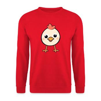 Chick Heart Cartoon Cute Chicken - Unisex Sweatshirt - red - Front - Alina (178cm) & Michal (187cm)