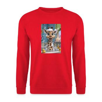 Charme de girafe dans le bain moussant - Sweat-shirt Unisexe - rouge - Devant - Alina (178cm) & Michal (187cm)