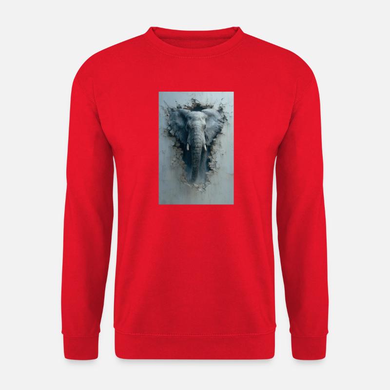 Elefantendurchbruch - Unisex Pullover - Rot