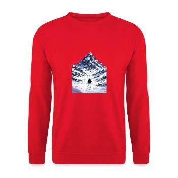 But why Penguin - Unisex Sweatshirt - red - Front - Alina (178cm) & Michal (187cm)