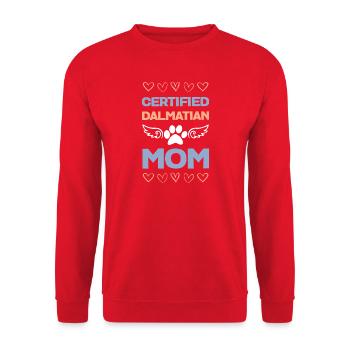 Certified Dalmatian mom - Unisex Sweatshirt - red - Front - Alina (178cm) & Michal (187cm)