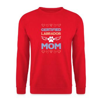 Zertifizierte Labrador Mama - Unisex Pullover - Rot - Vorne - Alina (178cm) & Michal (187cm)