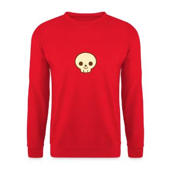 Kawaii Skull Beige Smile - Unisex Sweatshirt - red - Front - Alina (178cm) & Michal (187cm)