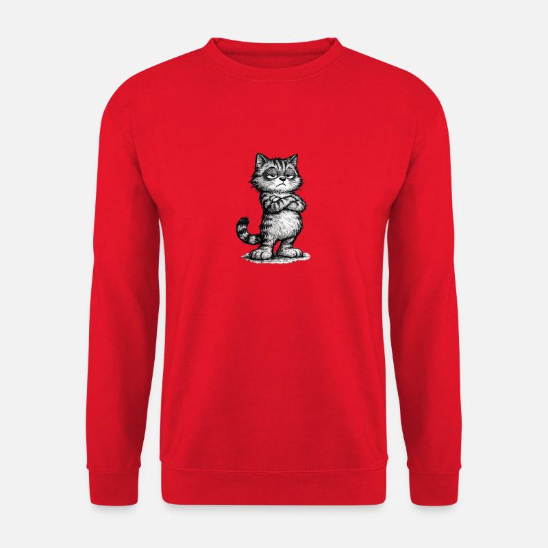 Grumpy Katze – Chef Vibes (Sketch Attitude) - Sweat-shirt Unisexe - rouge